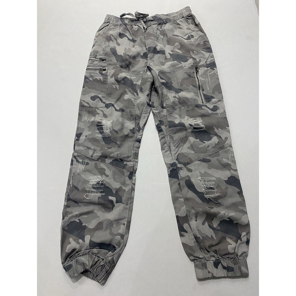 Vintage Havana Jogger Pants Distressed Gray Camo. Size Small